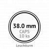 caps 38 mm kruhove kapsle na mince do 38mm mincovni bublinky kulate 10 ks leuchtturm 327110 lighthouse